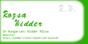 rozsa widder business card